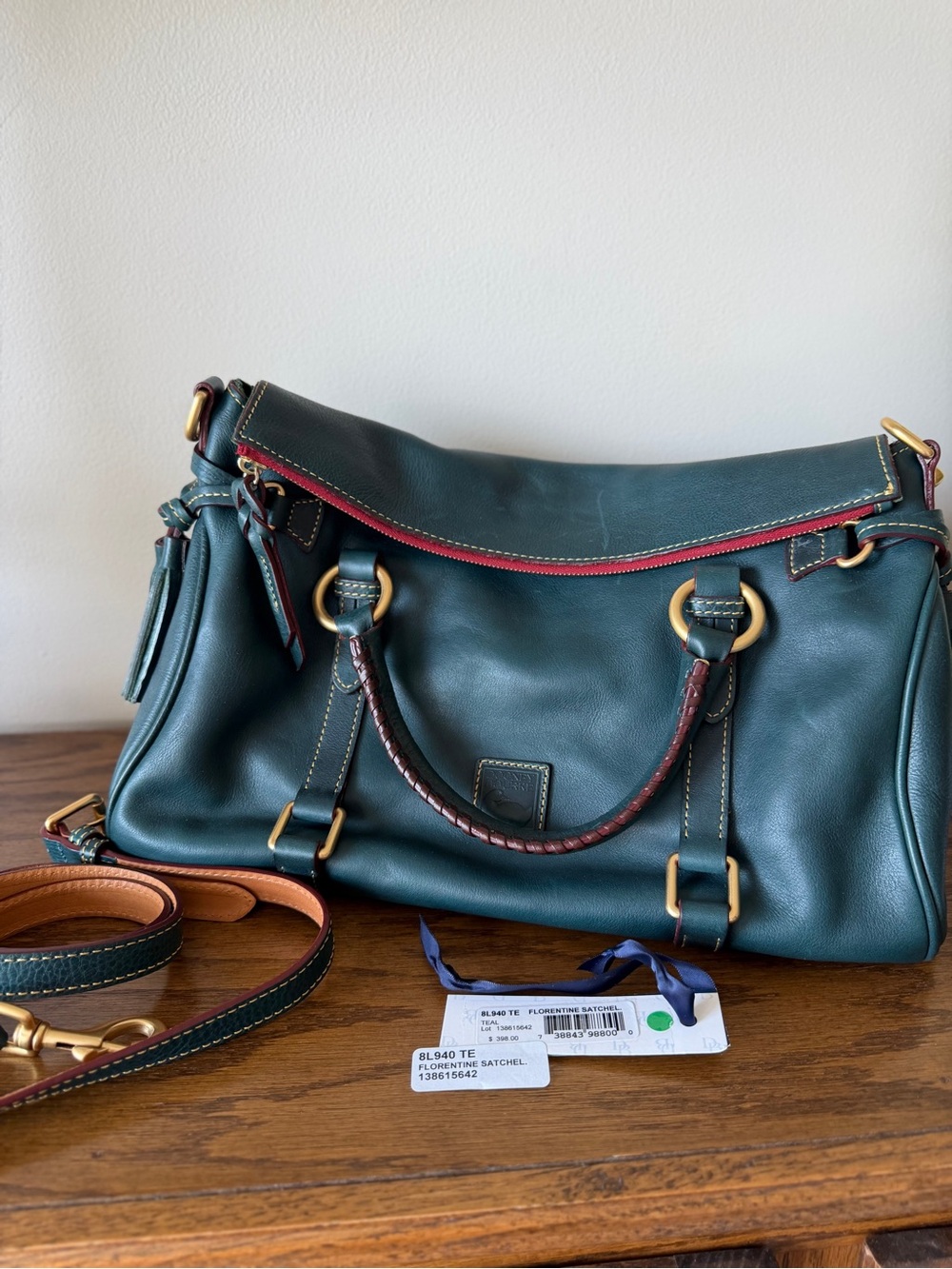 Dooney and Bourke Large Teal Florentine Satchel